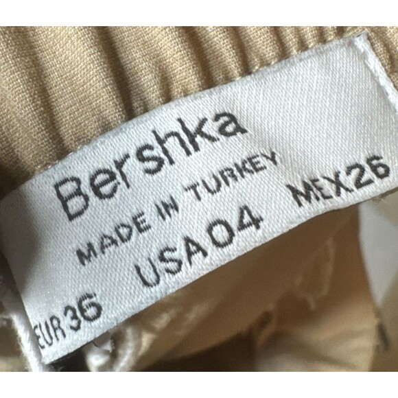 ASOS Bershka Balloon Fit Tailored Pants Tan Beige SZ 4 pants 26 waist *read* - Picture 4 of 15